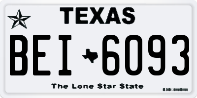 TX license plate BEI6093