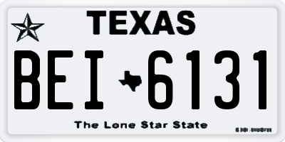 TX license plate BEI6131