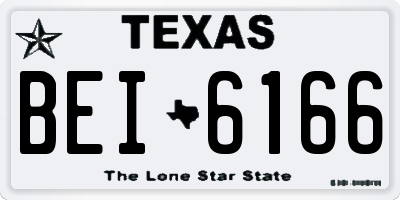 TX license plate BEI6166