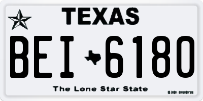 TX license plate BEI6180
