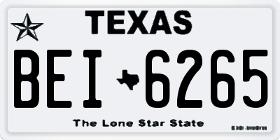 TX license plate BEI6265