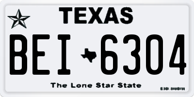 TX license plate BEI6304