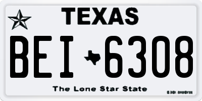 TX license plate BEI6308