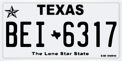 TX license plate BEI6317