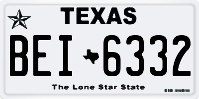 TX license plate BEI6332