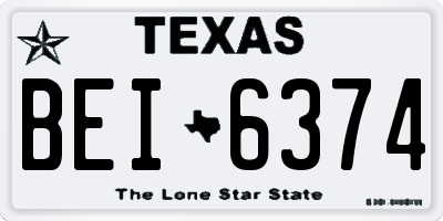 TX license plate BEI6374