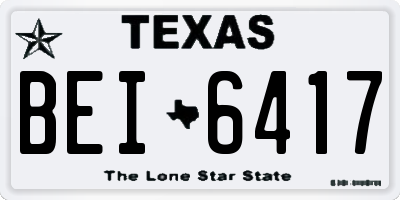 TX license plate BEI6417