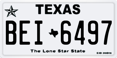 TX license plate BEI6497