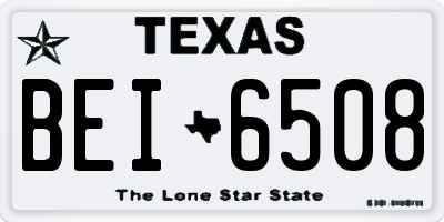 TX license plate BEI6508