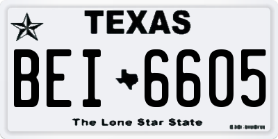TX license plate BEI6605