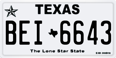 TX license plate BEI6643
