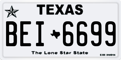TX license plate BEI6699