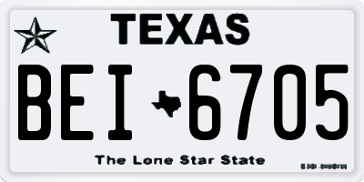 TX license plate BEI6705