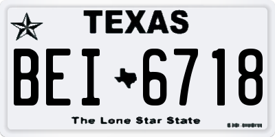 TX license plate BEI6718