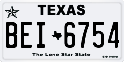 TX license plate BEI6754