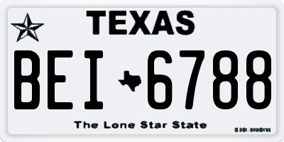 TX license plate BEI6788