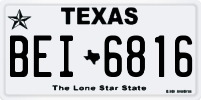 TX license plate BEI6816