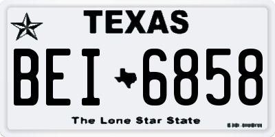 TX license plate BEI6858