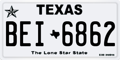 TX license plate BEI6862
