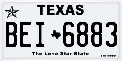 TX license plate BEI6883