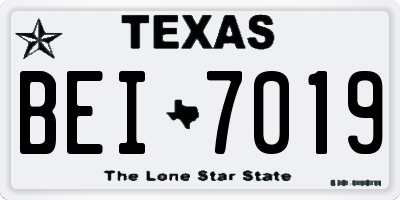 TX license plate BEI7019