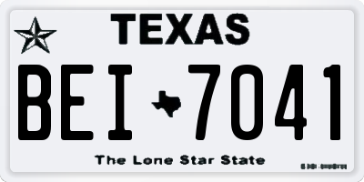 TX license plate BEI7041