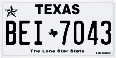 TX license plate BEI7043