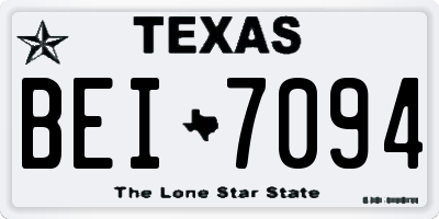TX license plate BEI7094