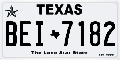 TX license plate BEI7182
