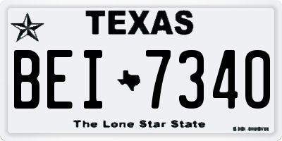 TX license plate BEI7340