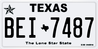 TX license plate BEI7487