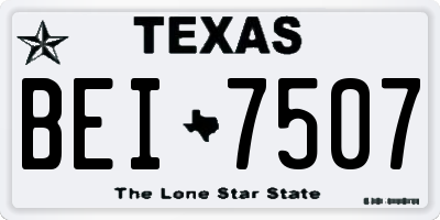 TX license plate BEI7507