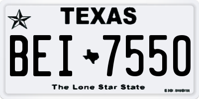 TX license plate BEI7550