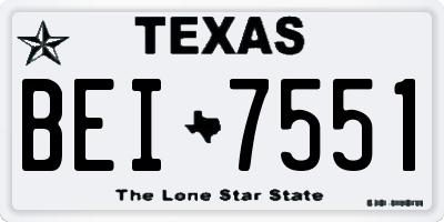 TX license plate BEI7551