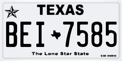 TX license plate BEI7585