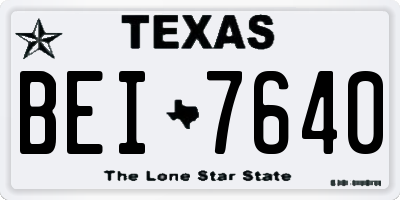 TX license plate BEI7640