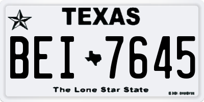 TX license plate BEI7645