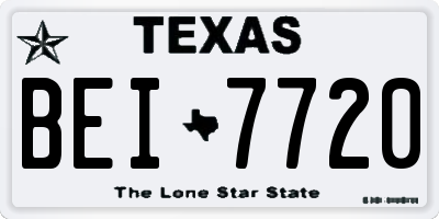 TX license plate BEI7720