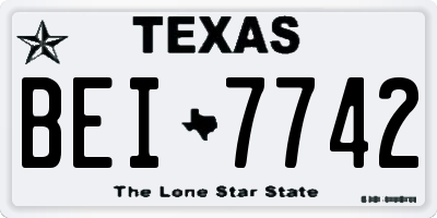 TX license plate BEI7742