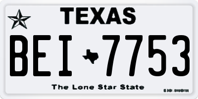 TX license plate BEI7753