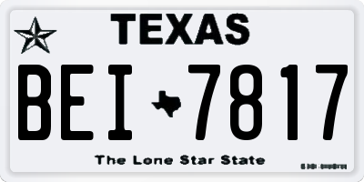 TX license plate BEI7817
