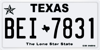 TX license plate BEI7831