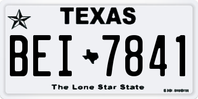 TX license plate BEI7841