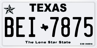 TX license plate BEI7875