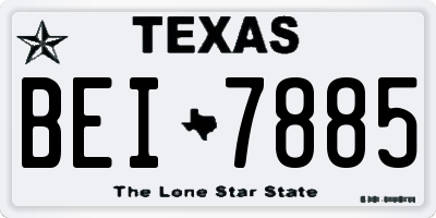 TX license plate BEI7885