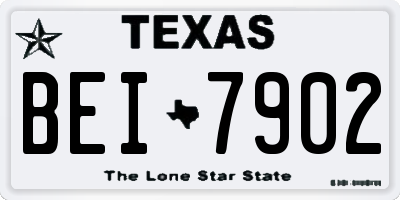 TX license plate BEI7902