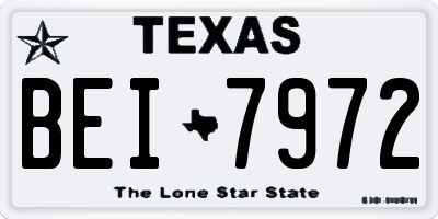 TX license plate BEI7972