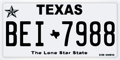 TX license plate BEI7988