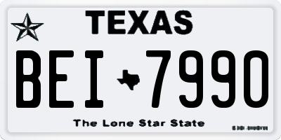 TX license plate BEI7990