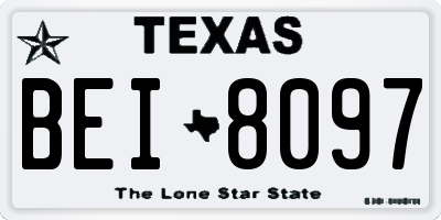 TX license plate BEI8097